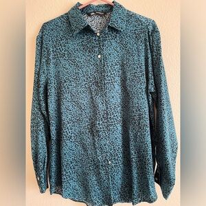 Zara Cheetah Satin Blouse Size M